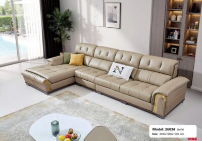 Bộ sofa góc nhập khẩu da sinh thái cao cấp-Model: 2603#