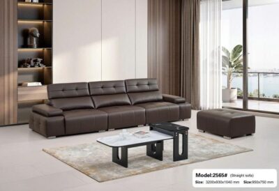 Bộ sofa văng nhập khẩu da sinh thái cao cấp – Model: 2565# (YX)