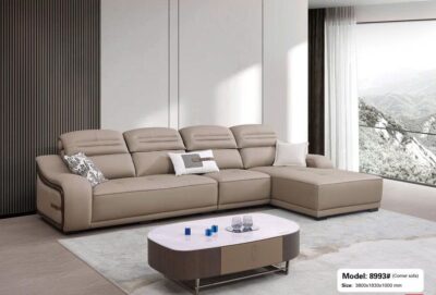 Bộ sofa góc nhập khẩu da sinh thái cao cấp – Model: 8993# (YX)