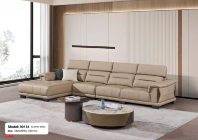 Bộ sofa góc nhập khẩu da sinh thái cao cấp – Model: 9011# (YX)