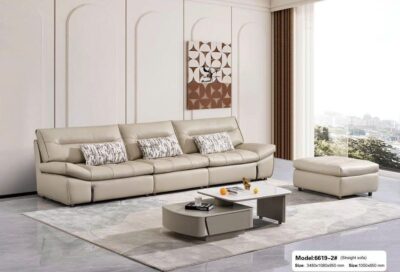 Bộ sofa văng nhập khẩu da sinh thái cao cấp – Model: 6619-2# (YX)