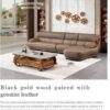 SoFa góc da siêu sợi, gỗ mun cao cấp nhập khẩu – Moden: 518#