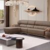 SoFa góc da siêu sợi, gỗ mun cao cấp nhập khẩu – Moden: 512#