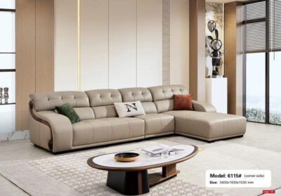 Bộ sofa góc chữ L bọc da sinh thái cao cấp – Model: 6115# (SD)