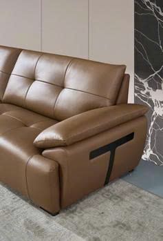 Alternative view of Bộ sofa văng chữ I bọc da sinh thái cao cấp + đôn – Model: C255# (SD)