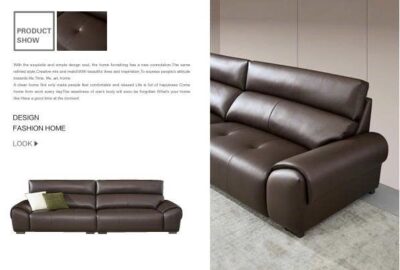 Bộ sofa văng chữ I bọc da sinh thái cao cấp + đôn – Model: C285# (SD) - Ảnh 3