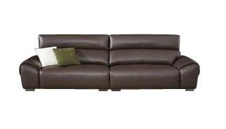 Alternative view of Bộ sofa văng chữ I bọc da sinh thái cao cấp + đôn – Model: C285# (SD)