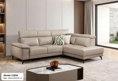 Bộ sofa góc chữ L bọc da sinh thái cao cấp – Model: C283# (SD)
