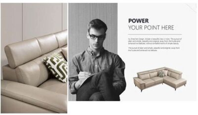 Bộ sofa góc chữ L bọc da sinh thái cao cấp – Model: C283# (SD) - Ảnh 5