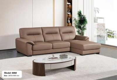 Bộ sofa góc chữ L bọc da siêu sợi cao cấp – Model: C698# (SD)