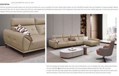 Bộ sofa góc chữ L bọc da sinh thái cao cấp – Model: 8995# (SD) - Ảnh 4
