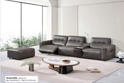 Bộ sofa điện thư giãn da sinh thái+đôn nhập khẩu – Model: 5028# (SD)