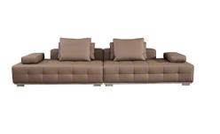 Alternative view of Bộ sofa văng chữ I bọc da sinh thái cao cấp + đôn – Model: 9001 (SD)