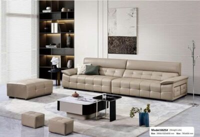 Bộ sofa văng chữ I da sinh thái + đôn nhập khẩu – Model: 6625# (SD)