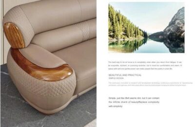 SoFa góc da siêu sợi, gỗ mun cao cấp nhập khẩu – Moden: G516# (SD) - Ảnh 4