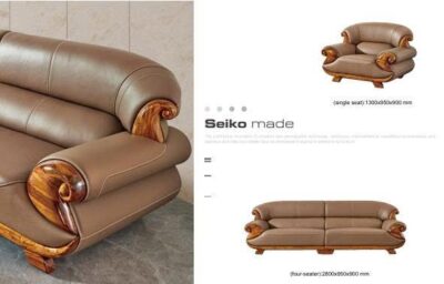 Bộ Sofa 1+2+3 gỗ mun da bò thật 100% cao cấp nhập khẩu – Moden: H46#(SD) - Ảnh 5