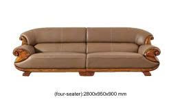 Alternative view of Bộ Sofa 1+2+3 gỗ mun da bò thật 100% cao cấp nhập khẩu – Moden: H46#(SD)