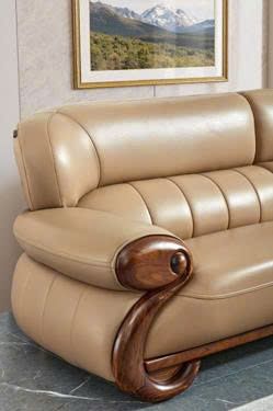 Alternative view of Bộ Sofa 1+2+3 gỗ mun da bò thật 100% cao cấp nhập khẩu – Moden: H46#(SD)