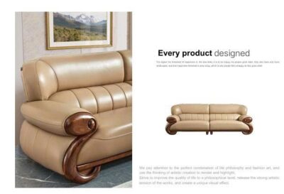 Bộ Sofa 1+2+3 gỗ mun da bò thật 100% cao cấp nhập khẩu – Moden: H46#(SD) - Ảnh 4