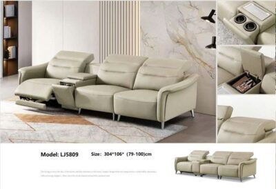 Bộ sofa văng chữ I điện thư giãn da bò thật 100% nhập khẩu – Model: LJ5809 (LD)