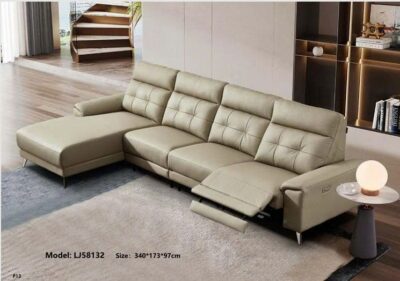 Sofa góc chữ L da bò thật 100% chỉnh điện nhập khẩu – Model: LJ58132 (LD)