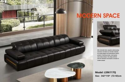 Sofa văng chữ I da bò thật toàn phần nhập khẩu – Model: LS96117Q (LD)
