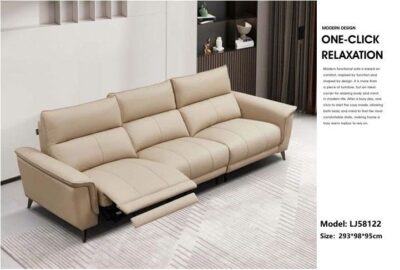 Bộ sofa văng chữ I điện thư giãn da bò thật 100% nhập khẩu – Model: LJ58122 (LD)