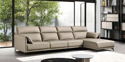Sofa góc chữ L nhập khẩu da bò thật cao cấp – Model: LJ8079 (LD)