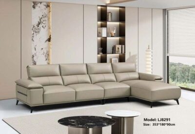 Sofa góc chữ L nhập khẩu da bò thật cao cấp – Model: LJ8291 (LD)