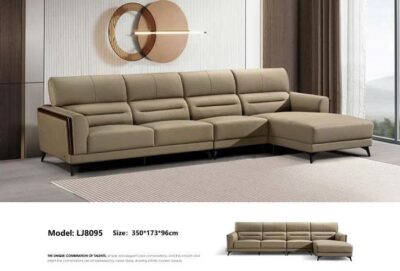 Sofa góc chữ L nhập khẩu da bò thật cao cấp – Model: LJ8095 (LD)
