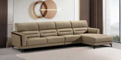 Alternative view of Sofa góc chữ L nhập khẩu da bò thật cao cấp – Model: LJ8095 (LD)