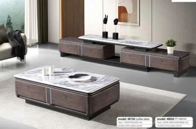 Bàn trà mặt đá thủy tinh nhập khẩu - Model 4813# (SD).