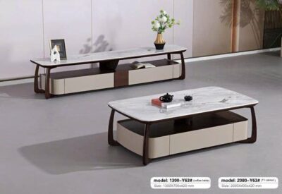 Bàn trà mặt đá thủy tinh nhập khẩu – Model 1300-Y63# (SD).