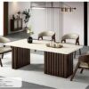 Bàn ăn mặt đá vi tính cao cấp nhập khẩu – Model: F8-01# (SD)