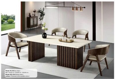 Bàn ăn mặt đá vi tính cao cấp nhập khẩu – Model: F8-01# (SD)