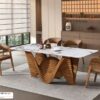 Bàn ăn mặt đá cao cấp dày 3cm nhập khẩu – Model: 25-18# (YX)
