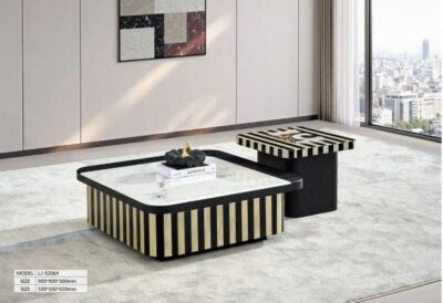 Bàn trà 2 tầng mặt đá nhập khẩu-Model: LJ-9206# (LD)