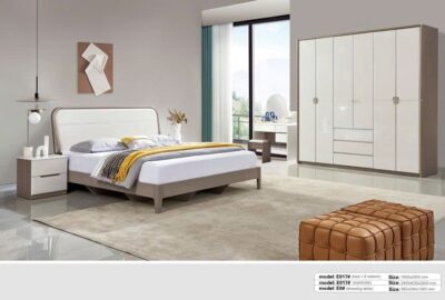 Giường Gỗ MDF Sơn Cao Cấp Chống Ẩm – Model: E017#(YX)